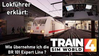 Lokführer erklärt Zugübernahme der Expert BR 101 / TSW 4