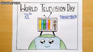 World Television day | World Television day Drawing | How to draw a television easy | Tv Drawing