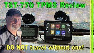 TST-770 TPMS System Review-Cap Sensors-Color Touch Screen-Signal Repeater vs EEZ RV Products-EP321