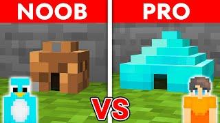 Noob VS Pro: SAFEST TINY HOUSE BUILD CHALLENGE