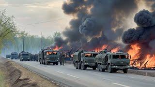 Convoy of 10,000 elite US troops blocked by hundreds of Russian T-90 tanks on the Ukrainian border