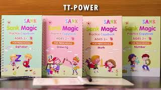 TT-POWER Magic Book for Kids (4 Books 2 Pen 2 Hand Grip 10 Refill) Calligraphy Practice Copy