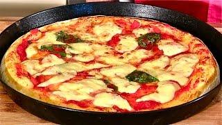 Pizza Margherita-Pizza Margherita selber machen-Pizzateig mit wenig Hefe