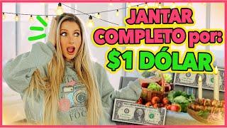 PRIMEIRA VEZ NA VIDA COZINHANDO JANTAR: LOJA DE $1 DÓLAR! (+ REAÇÃO DO MARIDO!!)