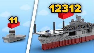 LEGO AIRCRAFT CARRIERS From 11 to 12312 Parts | Comparison