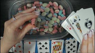 ASMR Eating Swedish Candy & Playing Solitaire | Whispered