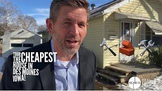 Home tour of the cheapest home in Des Moines, Iowa.  For Sale $75,000