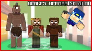 ŞEHİRDEKİ HERKES HEROBRİNE OLDU!  - Minecraft