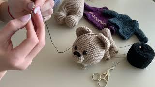 How to Embroider a Teddy Bear Amigurumi Crochet Toy Muzzle, Tutorial/ Как вышить мордочку амигуруми