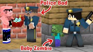 Monster School : Baby Zombie and Bad Police - Minecraft Animation