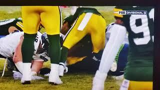 Jacob Hollister #48 fumble review Seahawks/Packers