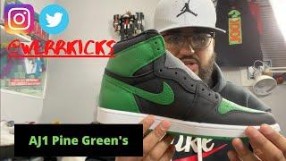 Pine Green Air Jordan 1's 2.0 ( On Feet ) Kicks on fire package!!!!!