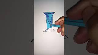 I Letter in 3D art #shorts #3dart