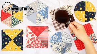 DIY EASY COASTERS 4TYPE for beginner | Home Deco & Sewing Gifts Ideas [sewingtimes]