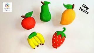 How to make fruits with clay | Polymer clay fruits | how to make miniature fruits with clay #fruit