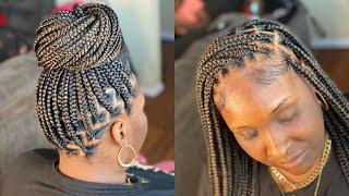 THE BEST WAY TO GRIP KNOTLESS BRAIDS | OMG THIS IS THE ONLY METHOD I WILL USE NOW  | DETAILED
