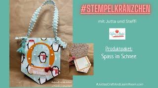 Stampin’Up! Thema heute: In der Schneekugel Mit Steffi Wimpelkarte mit Schneekugeln und Tassel