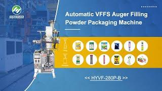 Automatic VFFS Auger Sachet Filling Machine for Powder Packaging - HYVF-280P-B Review & Demo