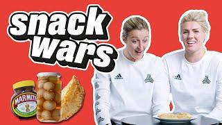 England's Ellen White & Millie Bright Try England & Argentina Snacks | Snack Wars