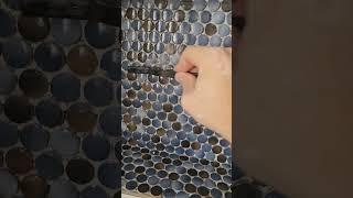 How to clean thinset from small tiles.