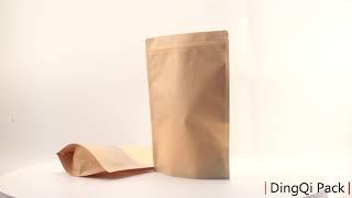 Matt kraft paper pouch with window and zipper