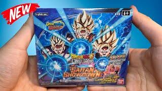 Opening A Dragon Ball Super Card Game Saiyan Showdown Booster Box!!