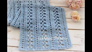How to Crochet Lacy Summer Scarf with Cotton Yarn, Easy Pattern, Crochet Video Tutorial