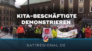 Kita-Demo in Bremen: Erzieher demonstrieren gegen geplante Gesetzesänderung