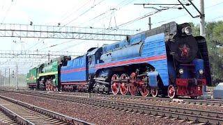 Steam Locomotives Два Паровоза П36 - 0027 и 0120 и "Золотой Орёл" 23.08.16