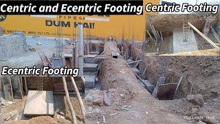 Centric footing and Ecentric footing Details | Civil construction  | site visit