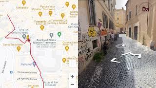 Street View from Mattonato to Piazza San Cosimato - Apartments Rome