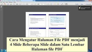 Cara Mengatur Halaman File PDF menjadi 4 Slide Beberapa Slide dalam Satu Lembar Halaman file PDF