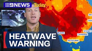 Severe heatwave sweeps across Australia's east coast | 9 News Australia