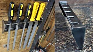 I make a Wall Mount, Metalworking File Tool Rack, for the tool cabinet.