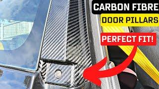 100% Real Carbon Fibre (Fiber) Door Pillar Trims