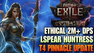 2M+ DPS Lightning Spear Huntress Build Update & T4 Pinnacle Showcase | POE 2 Huntress Build Guide