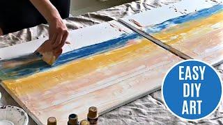 Easy DIY Abstract Wall Art Idea with Acrylic Paints on a Canvas!