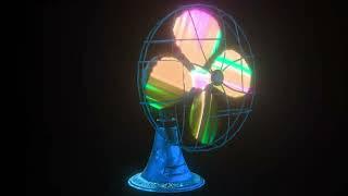 Glowing 3d fan animation black screen | background video | No Copyright | ventilator neon light