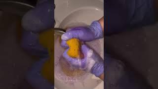 Asmr Soapy Suds with Toilet Bowl Cleaner Lavender  #oddlysatisfying #soapysuds #spongeasmr