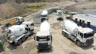 UD Trucks Quester Ready Mix Concrete Cement Truck Working On Batching Plant