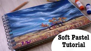 Soft pastel Fall landscape || sketchbook art || Mungyo Gallery pastel demo