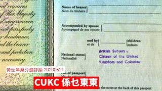 CUKC 係乜東東，點解做BNO平權基礎？ 黃世澤幾分鐘 #評論 20200621