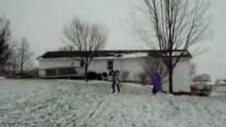 me and my friend crashed when we were sledding and crashed