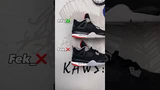 Real Vs Fake Bred Jordan 4 #sneakerhead #sneakers #viral