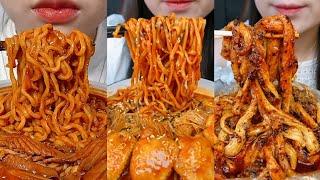 Tổng hợp ăn MÌ CAY spicy noodles, Malatang • NO TALKING 먹방 compilation mukbang