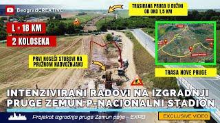 Izgradnja nove pruge Zemun polje - Aerodrom Nikola Tesla - novi Nacionalni stadion TRASA PRUGE