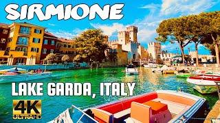 SIRMIONE, LAKE GARDA ITALY WALKING TOUR - CITY CENTER TO JAMAICA BEACH WITH CAPTION| 4K UHD