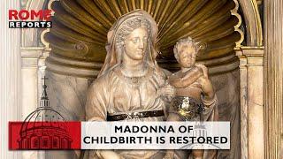 Renaissance statue of the  Madonna of Childbirth  in Rome restored to former glory