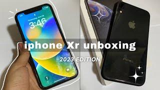unboxing iPhone xr in 2023 (black)| camera test + set up | PH 