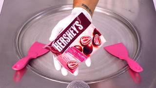 You Won't Believe These Hershey's Chocolate Covered Strawberry Ice Cream Rolls! (ASMR)